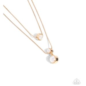 Paparazzi Attractive Austen- Gold, Necklace With Fish Hook Earrings